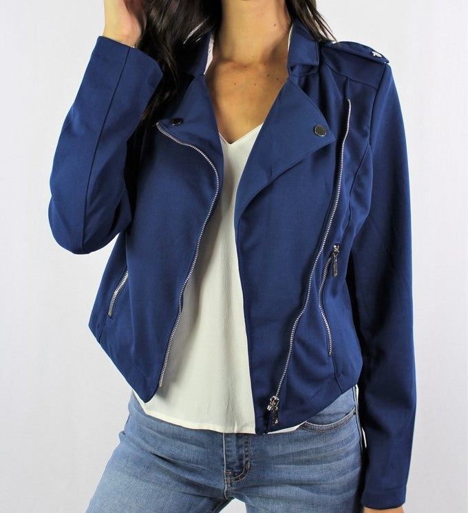 Women's Drape Front Jacket with Zipper Detail – Lookeble