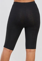 Women's Solid High Waist Cotton Biker Length Shorts - Lookeble 