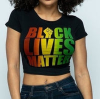 Women's Black Lives Matter Short Sleeve Crop Top