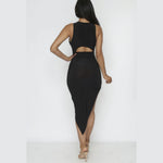 Women's Front & Back Vented Midriff Bodycon Dress - Lookeble