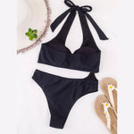 Women's Sexy Cut Out One-Piece Swimsuit With Ring Details - Lookeble 