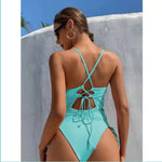 Lookeble's Sexy Lace Up One-Piece Bustier Swimsuit - Lookeble