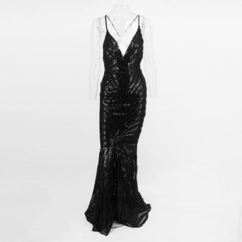 Women's Elegant Sequined Mermaid Dress - Lookeble