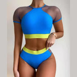 Lookeble's Royal Blue Cropped Top Two-piece Swimsuit - Lookeble