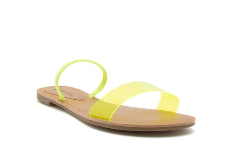 Women's Neon Yellow Slip On Jelly Shoes - Lookeble