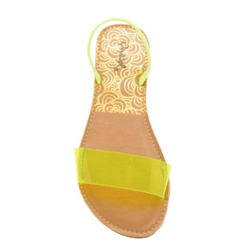Women's Neon Yellow Slip On Jelly Shoes - Lookeble