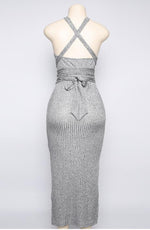 Women's Backless Halter Top Strappy Knit Dress - Lookeble